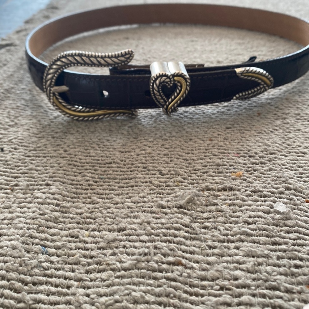 Brighton 7/8 Choc Callie 2 Tone Heart Belt, NWT, S-28
